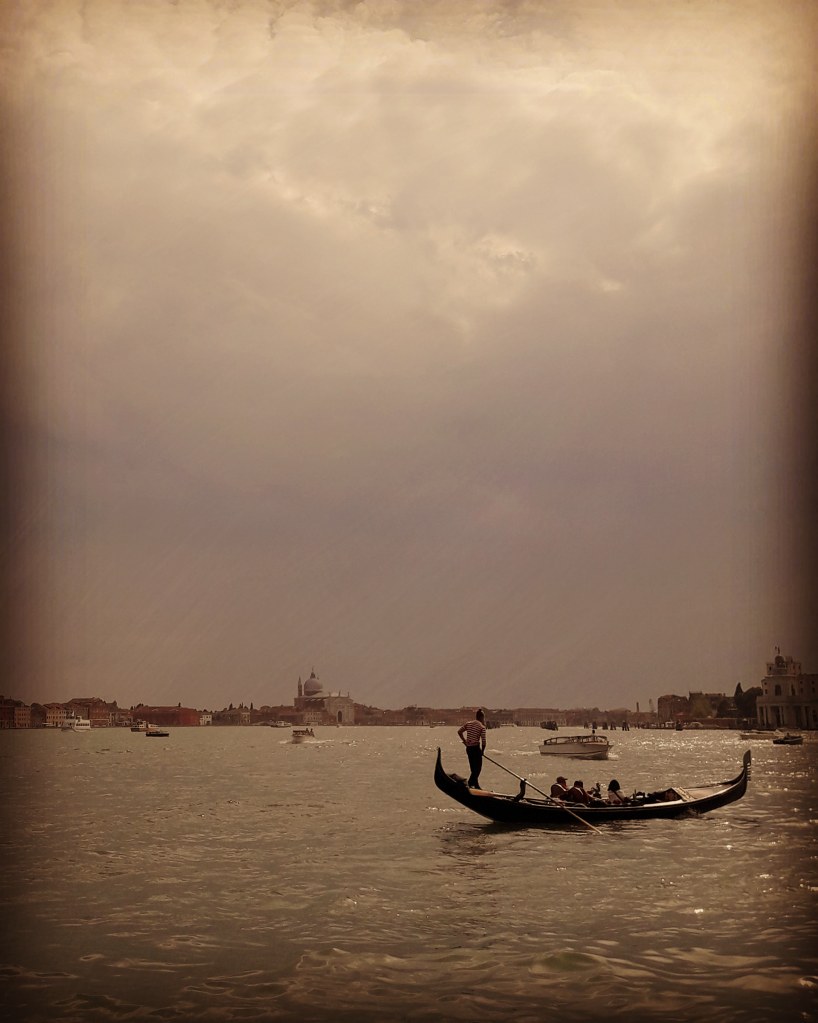Gondola in Venice at sunset