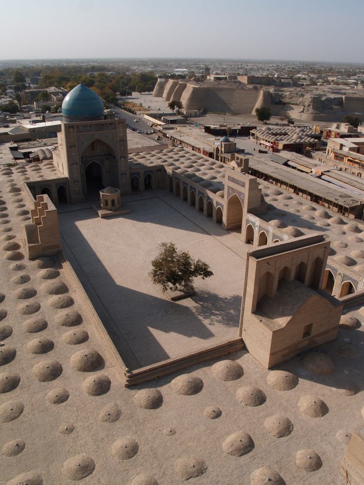 looking-into-kalon-mosque-from-minaret-bukhara-uzbekistan