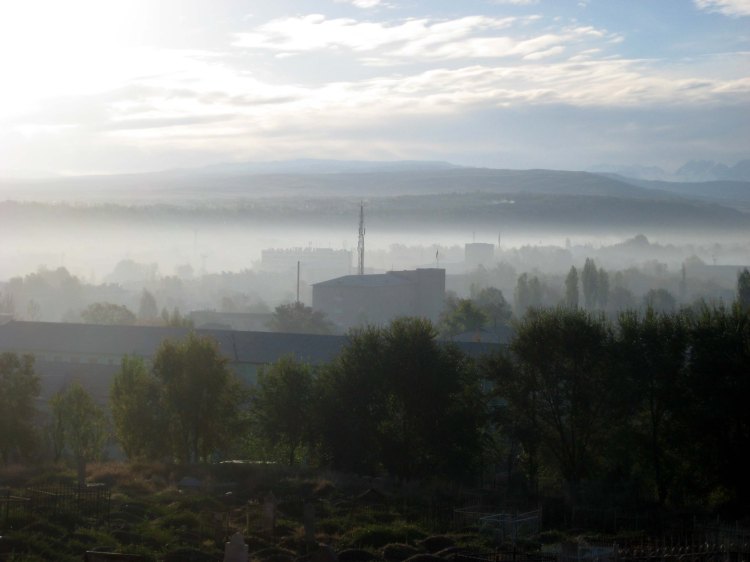osh-in-morning-mist Kyrgyzstan