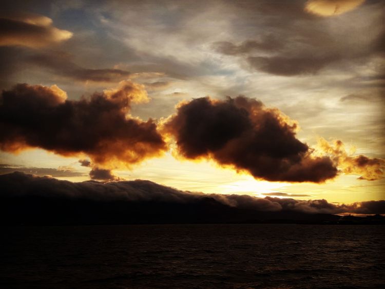 Sunset over the ocean in Iceland_